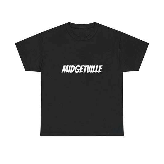 Midgetville Unisex Heavy Cotton Tee - Casual Wear, Unique Graphic Tee, Gift for Friends, Streetwear Style, Everyday Comfort